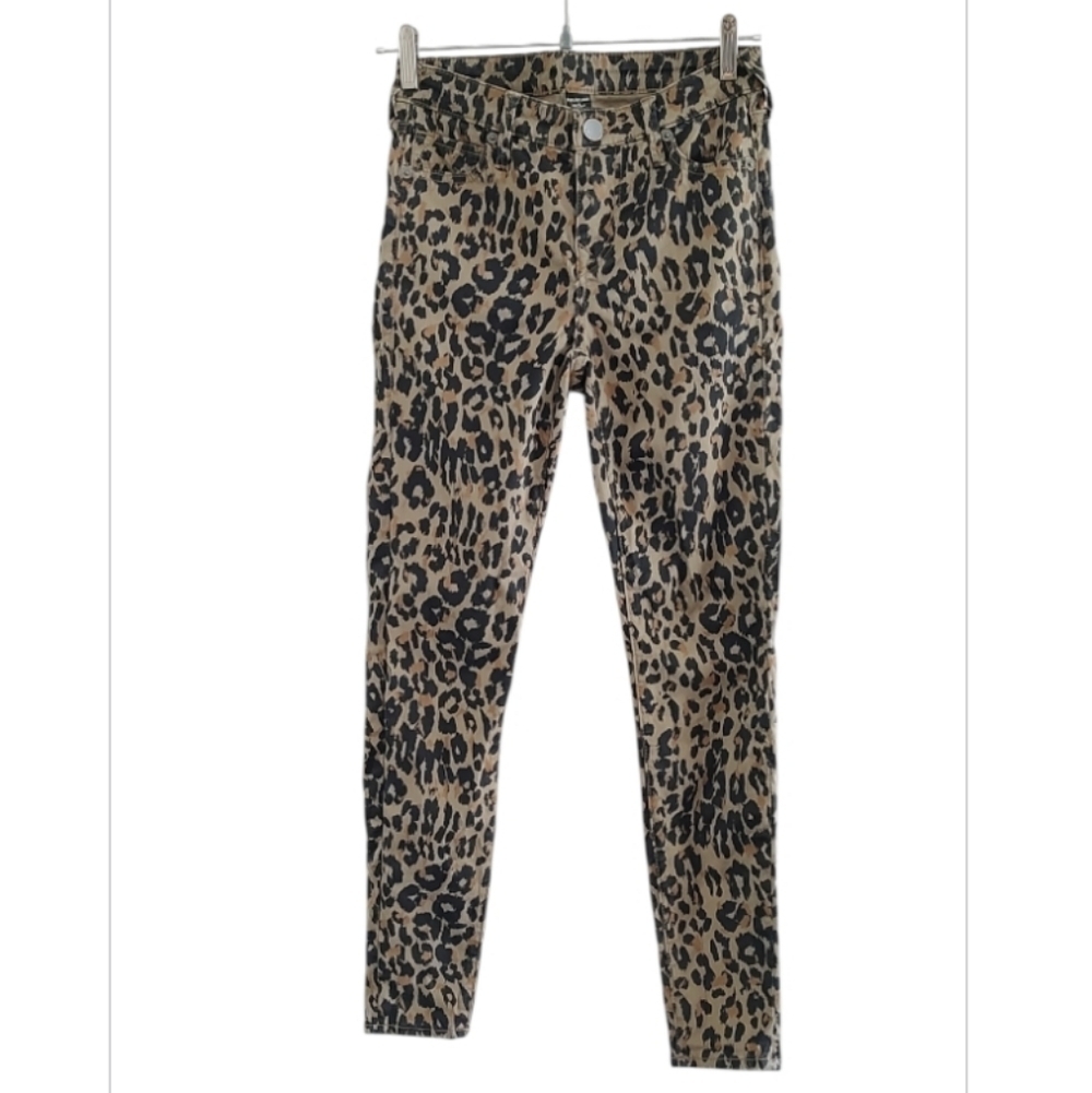 True Religion Halle Curvy Leopard Print Skinny Jeans Size 27
